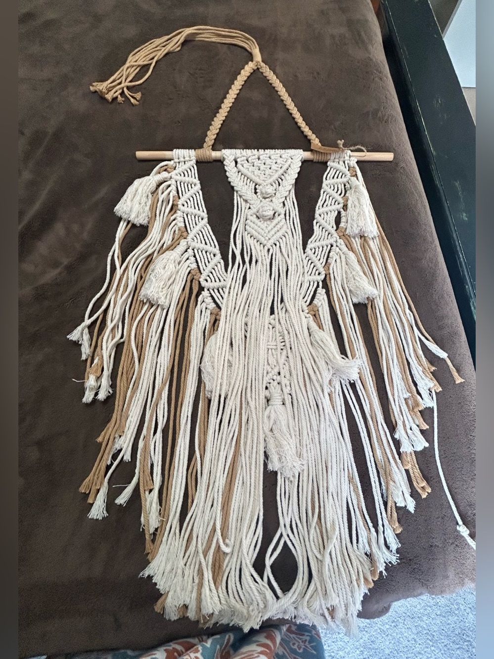 Vintage Bliss Decorations Large Macrame Wall Hanging - 60" Boho Woven Tapestry